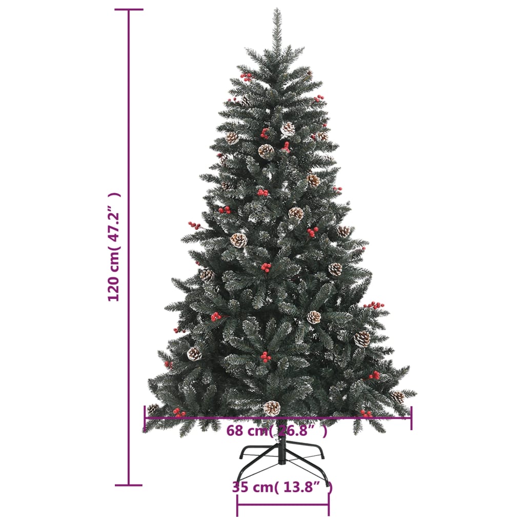 vidaXL Artificial Christmas Tree with Stand Green 120 cm PVC