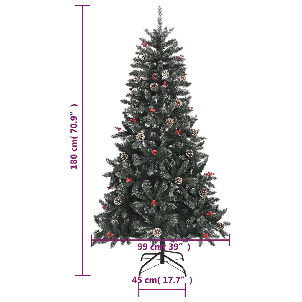 vidaXL Artificial Christmas Tree with Stand Green 180 cm PVC