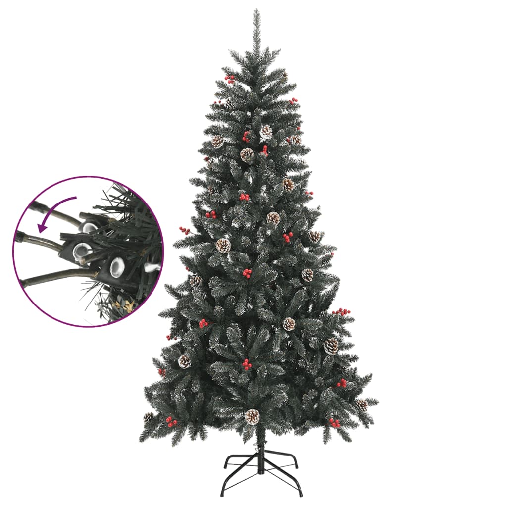 vidaXL Artificial Christmas Tree with Stand Green 210 cm PVC