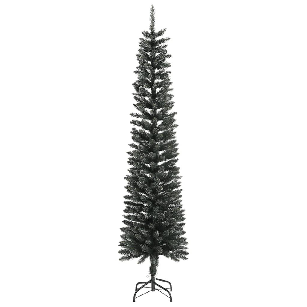 vidaXL Artificial Slim Christmas Tree with Stand Green 240 cm PVC