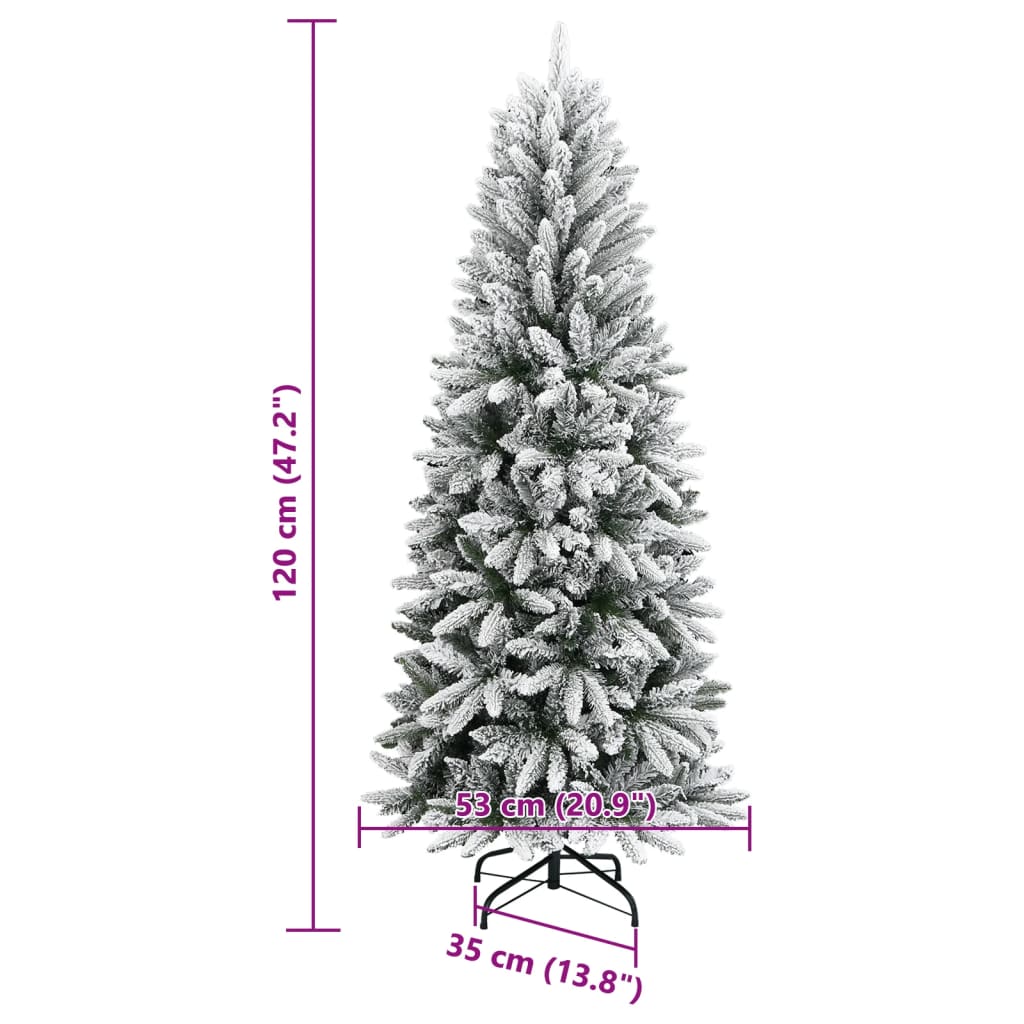 vidaXL Artificial Christmas Tree with Flocked Snow 120 cm PVC&PE