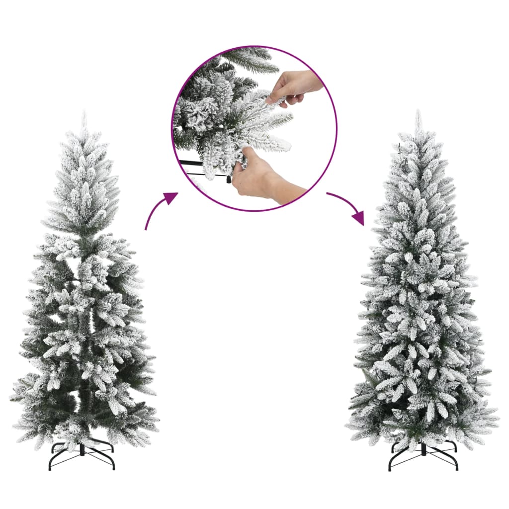 vidaXL Artificial Christmas Tree with Flocked Snow 150 cm PVC&PE