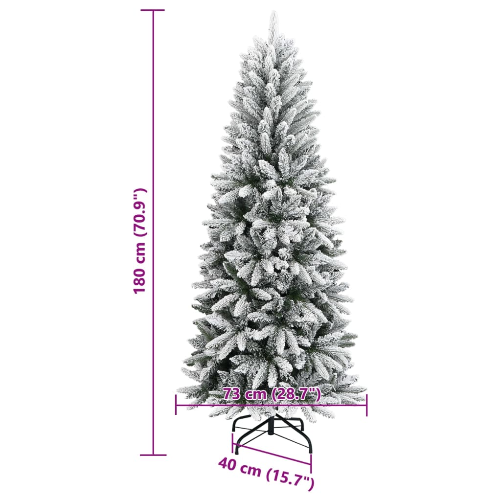 vidaXL Artificial Christmas Tree with Flocked Snow 180 cm PVC&PE