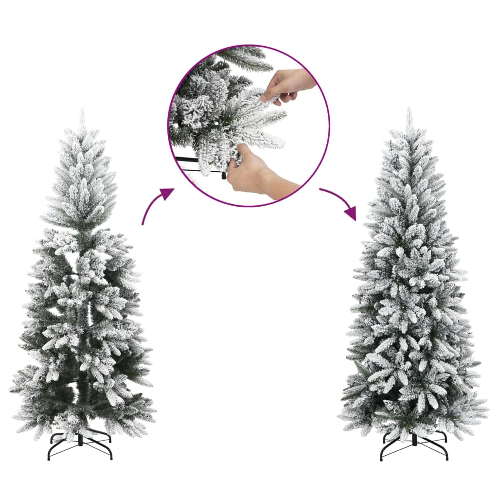 vidaXL Artificial Christmas Tree with Flocked Snow 210 cm PVC&PE