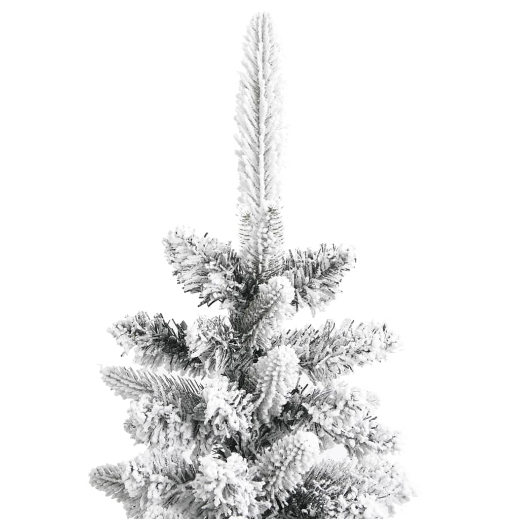 vidaXL Artificial Slim Christmas Tree with Flocked Snow 120 cm PVC&PE