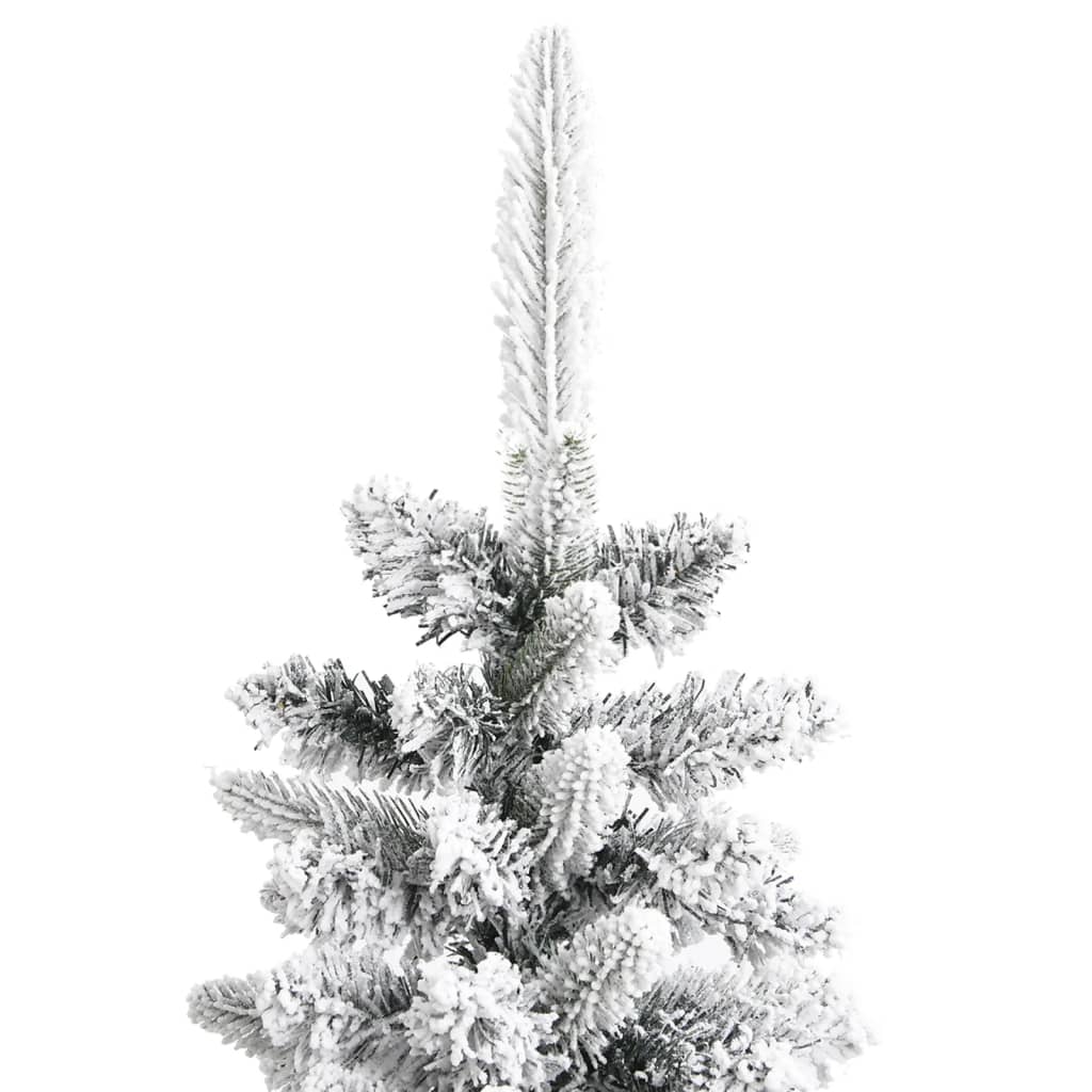 vidaXL Artificial Slim Christmas Tree with Flocked Snow 180 cm PVC&PE