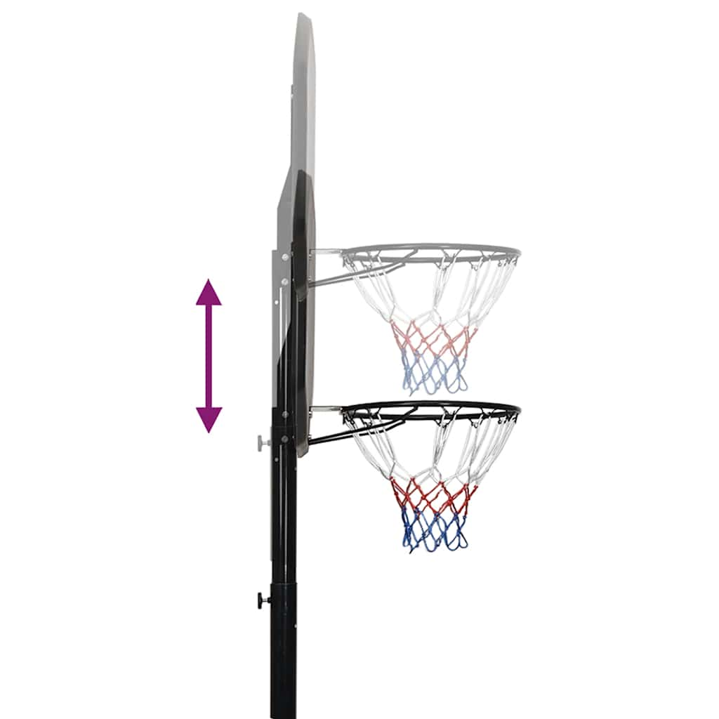 vidaXL Basketball Stand Black 258-363 cm Polyethene