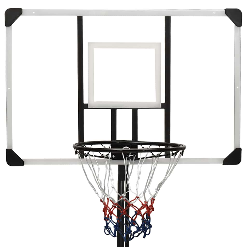 vidaXL Basketball Stand Transparent 256-361 cm Polycarbonate