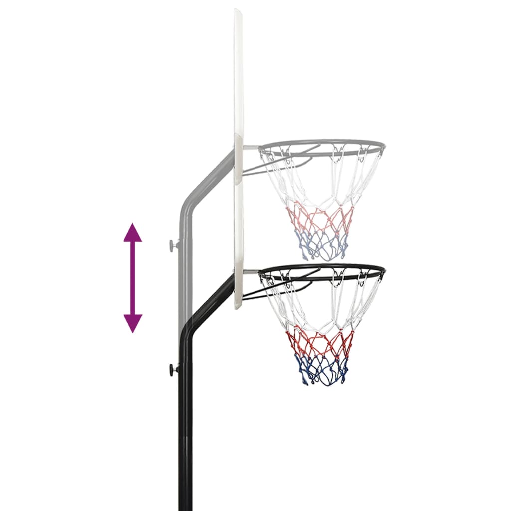 vidaXL Basketball Stand White 237-307 cm Polyethene