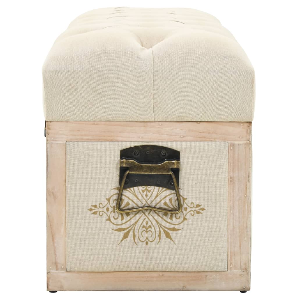 Storage Bench 110 cm Cream Solid Wood Fir
