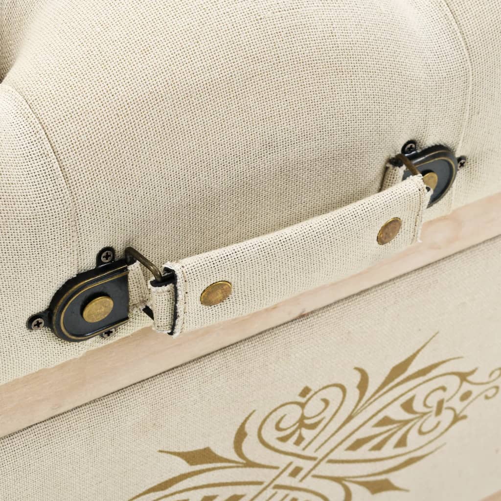 Storage Bench 110 cm Cream Solid Wood Fir