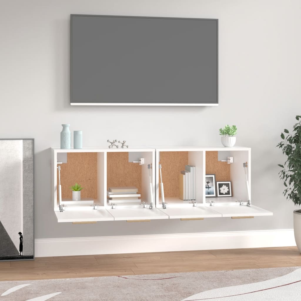 Wall Cabinets 2 pcs White 60x36.5x35 cm Engineered Wood