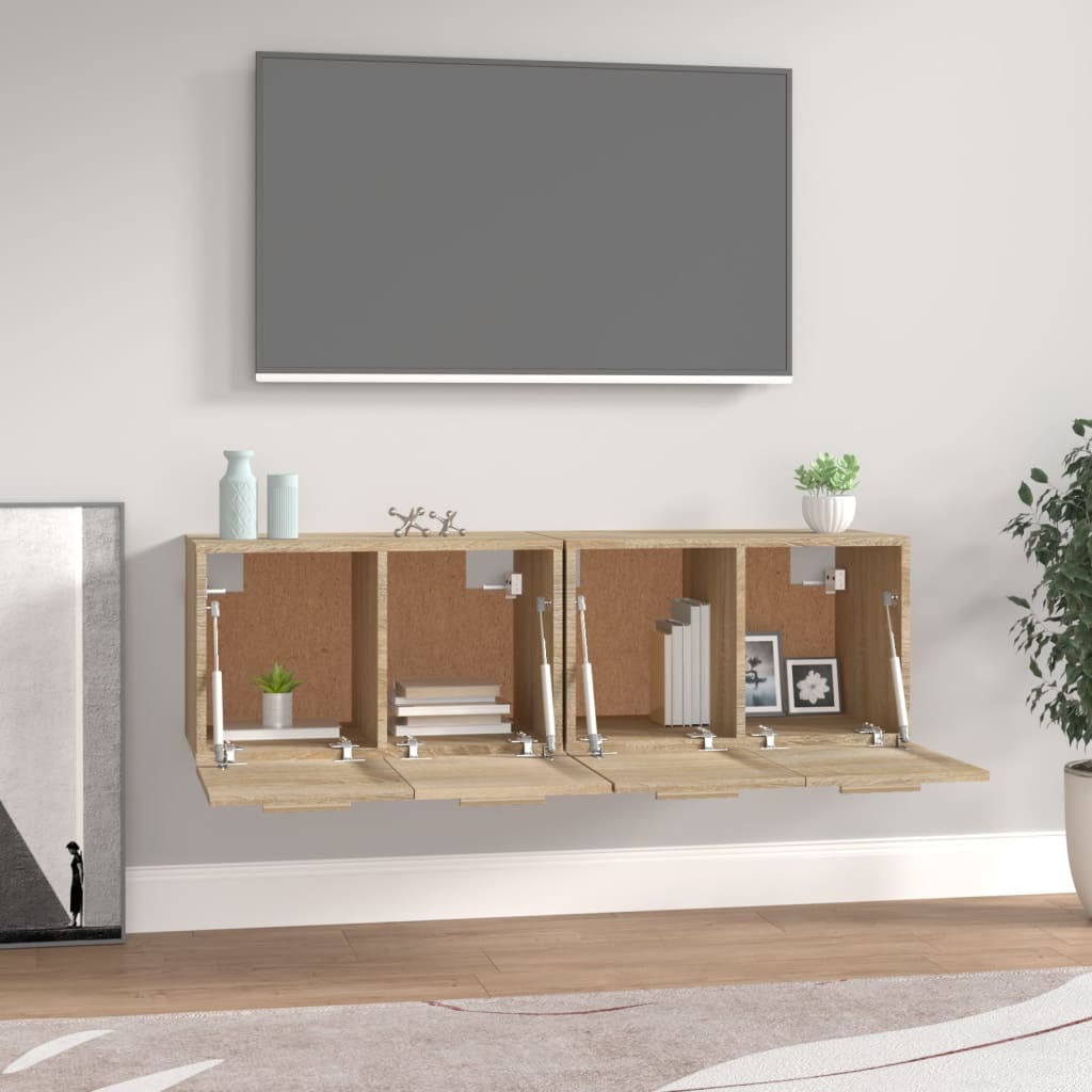 Wall Cabinets 2 pcs Sonoma Oak 60x36.5x35 cm Engineered Wood