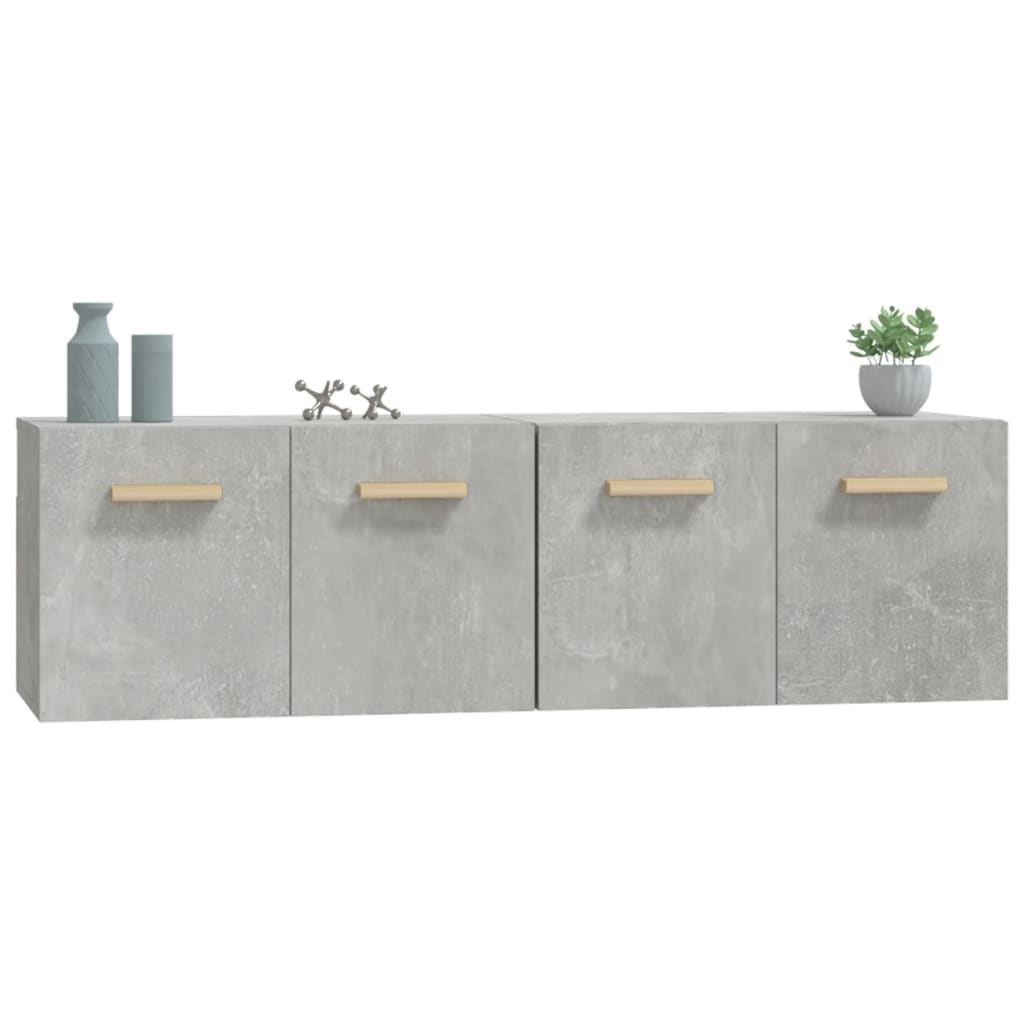 Wall Cabinets 2 pcs Concrete Grey 60x36.5x35 cm Engineered Wood