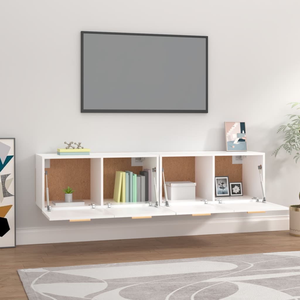 Wall Cabinets 2 pcs White 80x35x36.5 cm Engineered Wood