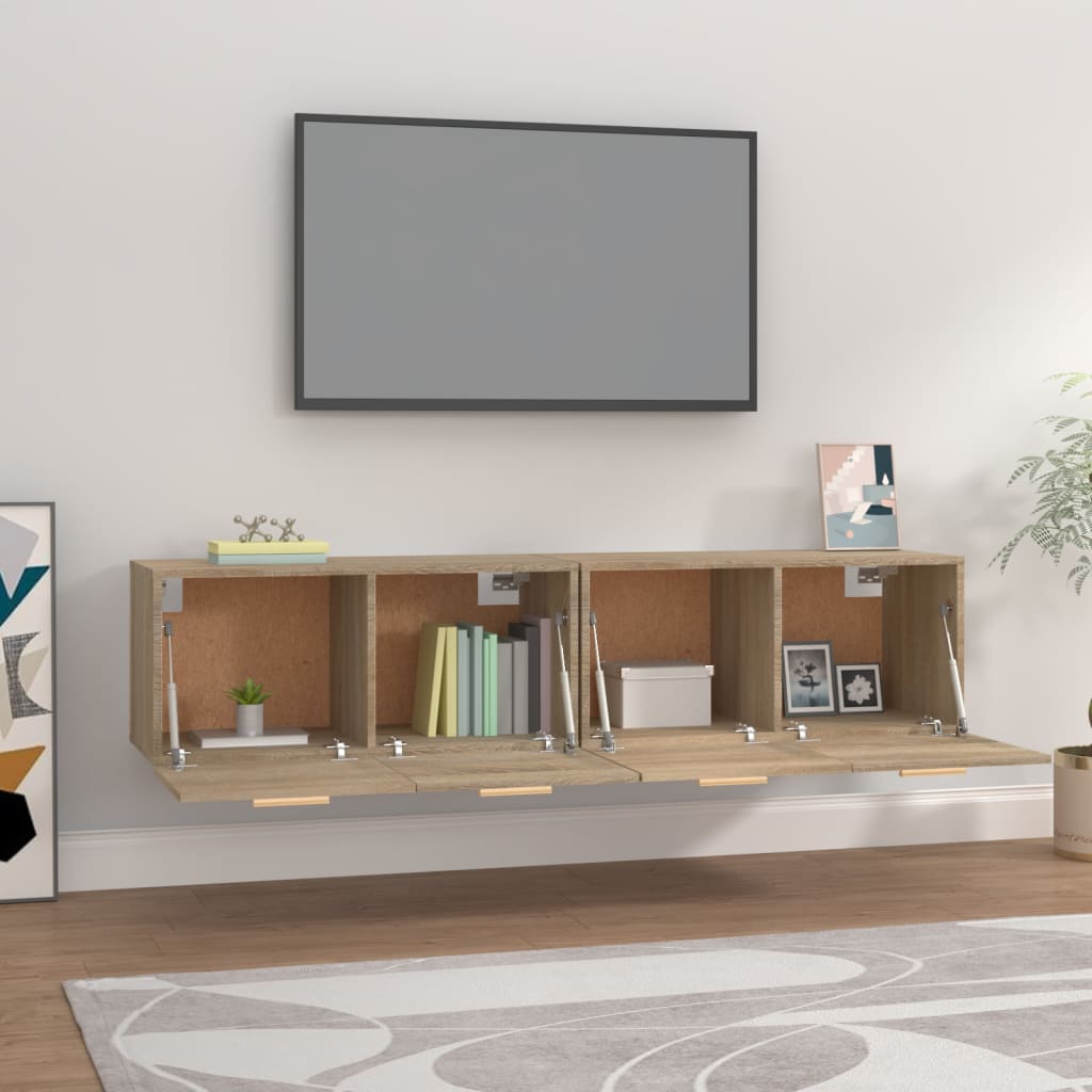 Wall Cabinets 2 pcs Sonoma Oak 80x35x36.5 cm Engineered Wood