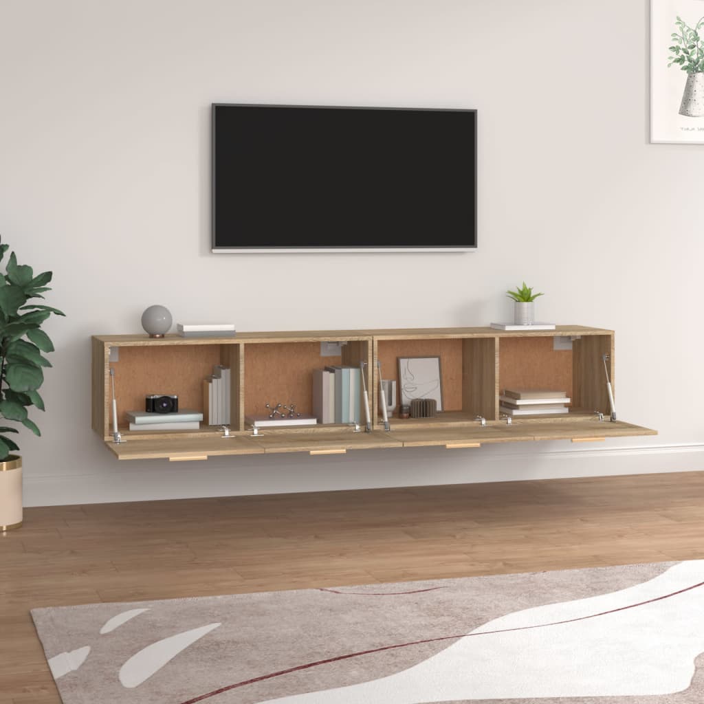 Wall Cabinets 2 pcs Sonoma Oak 100x36.5x35 cm Engineered Wood