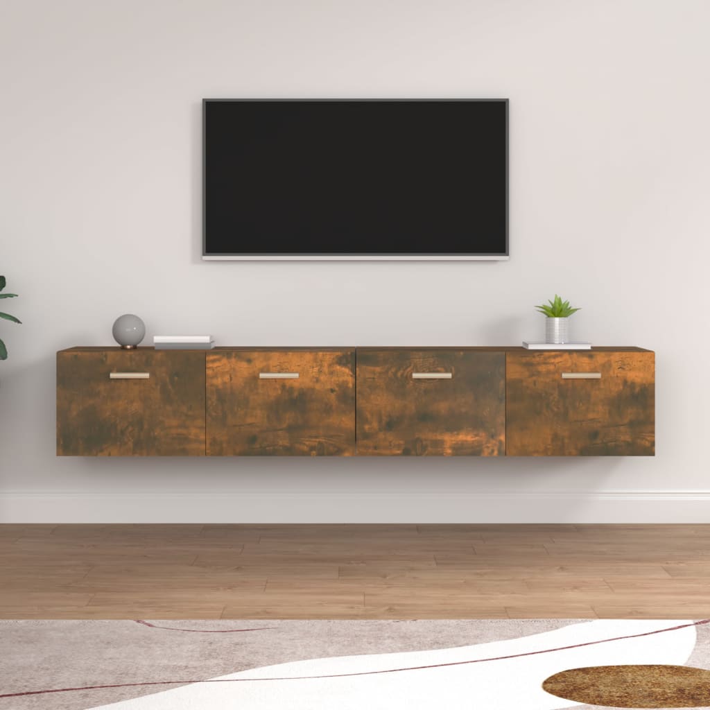 Wall Cabinets 2 pcs Smoked Oak 100x36.5x35 cm Engineered Wood