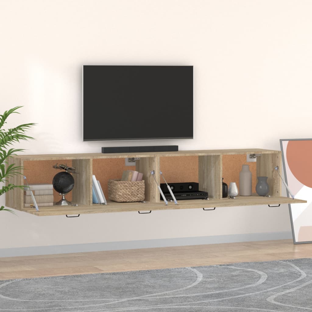 Wall Cabinets 2 pcs Sonoma Oak 100x36.5x35 cm Engineered Wood