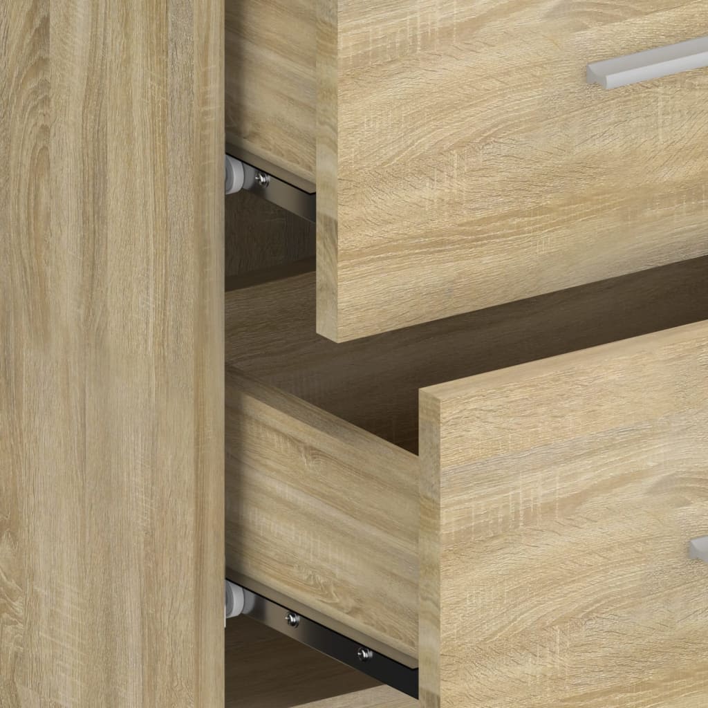 Bed Headboard with Cabinets Sonoma Oak Engineered Wood