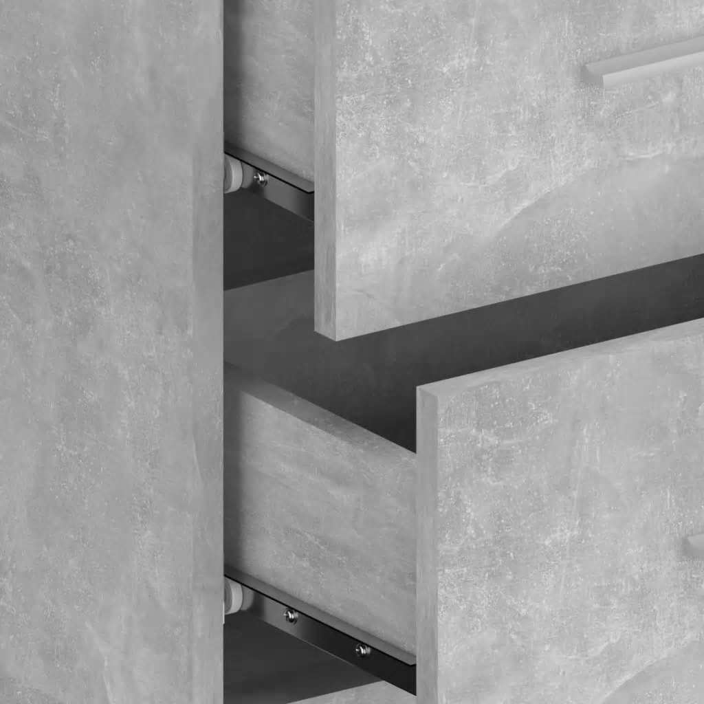 Bed Headboard with Cabinets Concrete Grey Engineered Wood