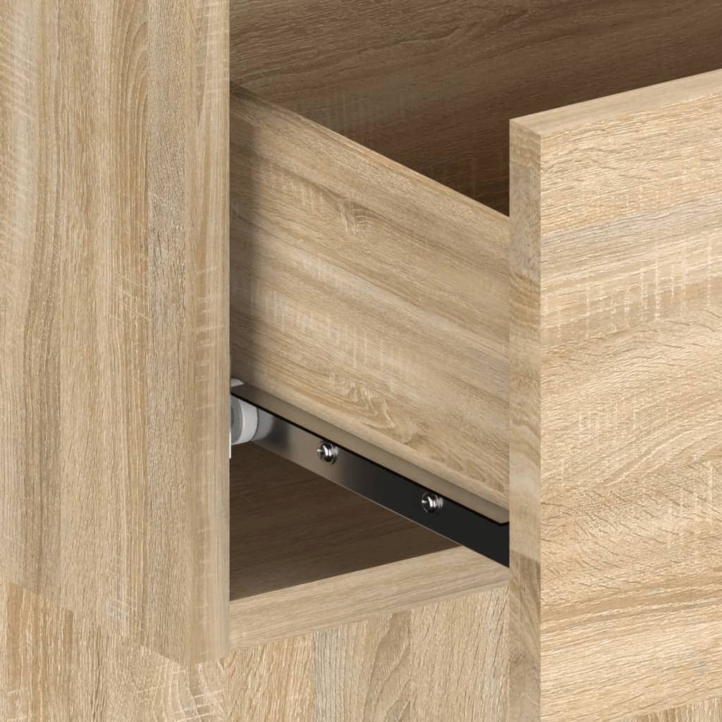 Bed Headboard with Cabinets Sonoma Oak Engineered Wood