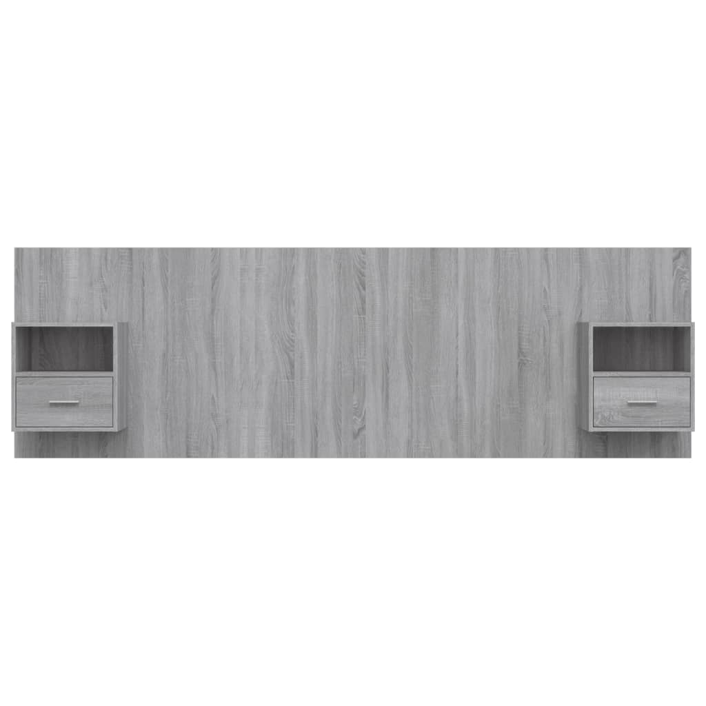 vidaXL Bed Headboard with Cabinets Grey Sonoma Engineered Wood