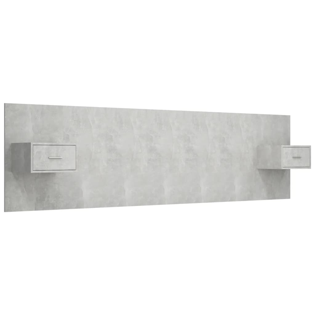 vidaXL Bed Headboard with Cabinets Concrete Grey Engineered Wood