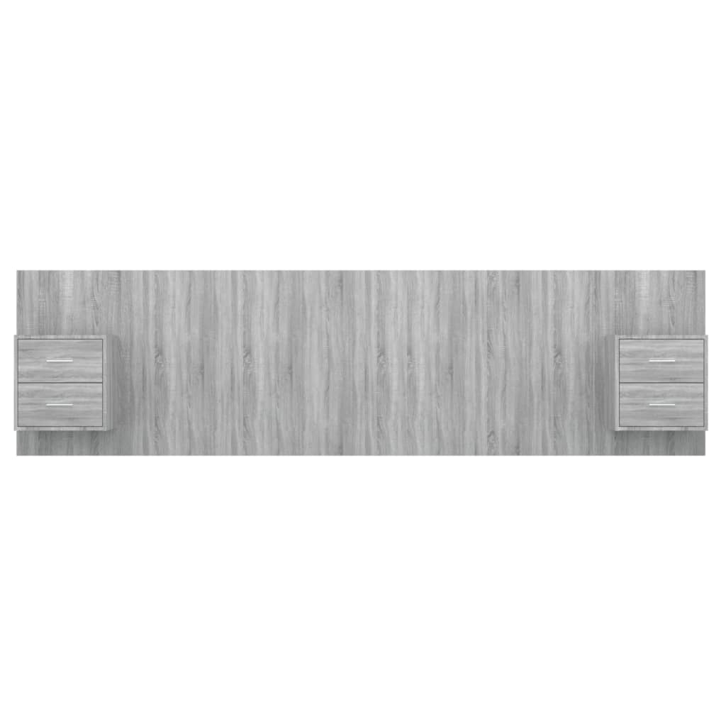 Bed Headboard with Cabinets Grey Sonoma Engineered Wood