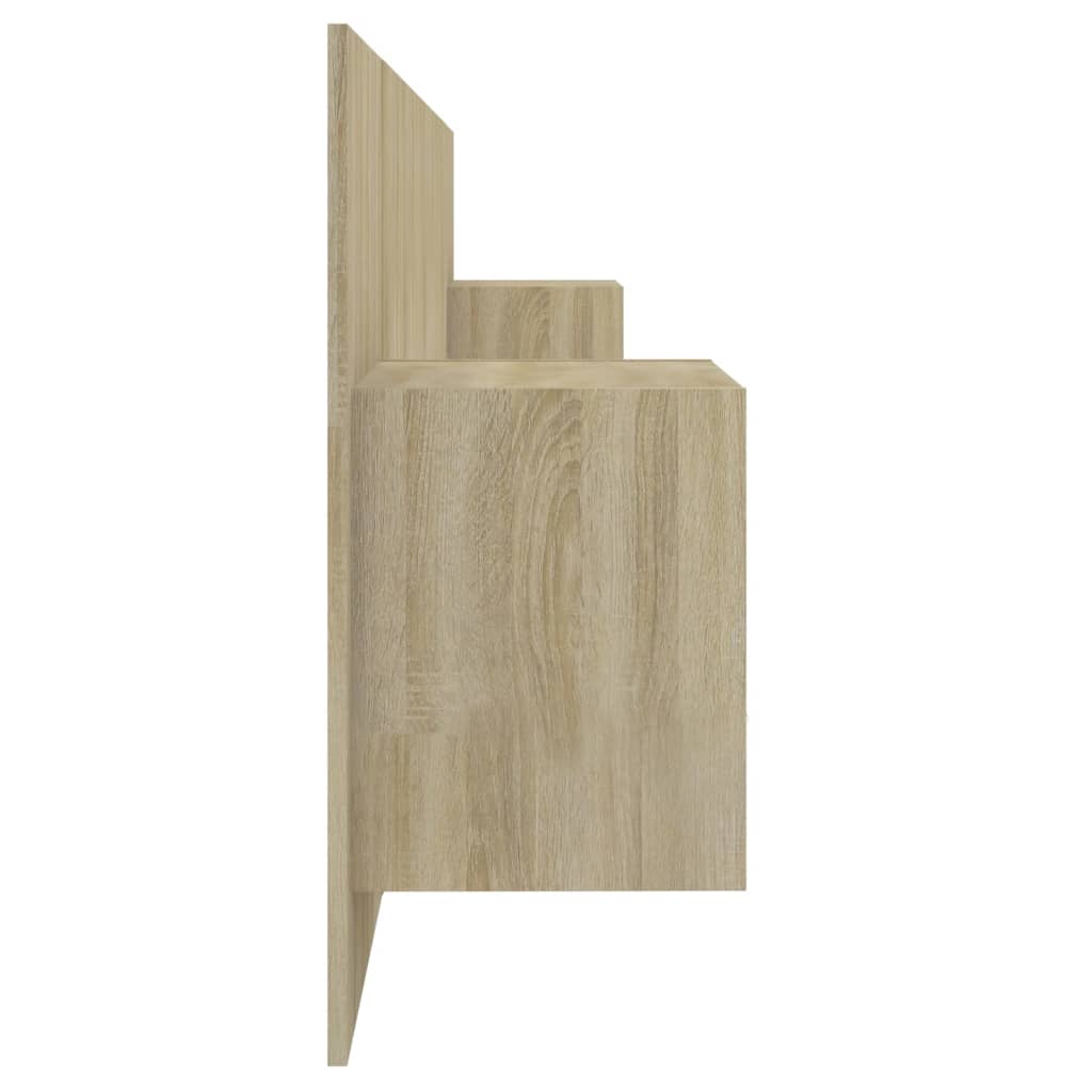 Bed Headboard with Cabinets Sonoma Oak Engineered Wood