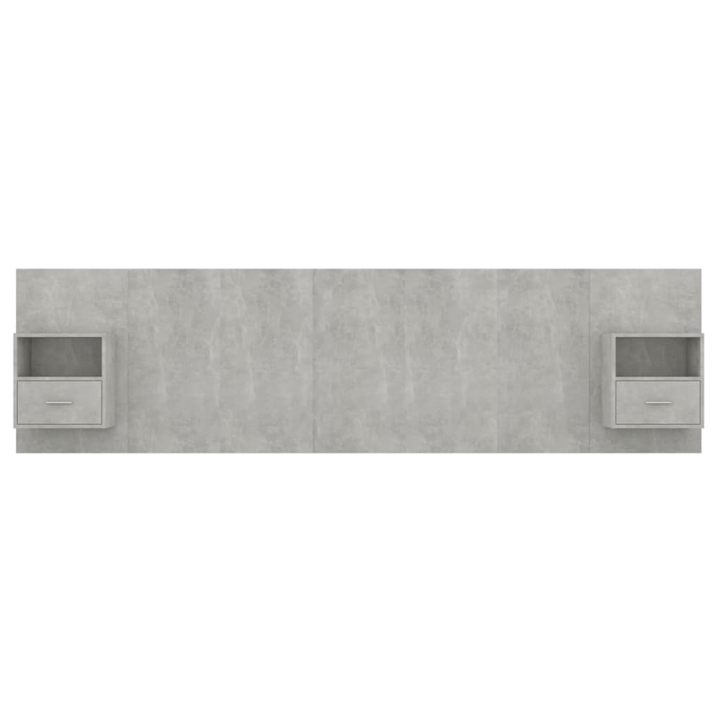 vidaXL Bed Headboard with Cabinets Concrete Grey Engineered Wood