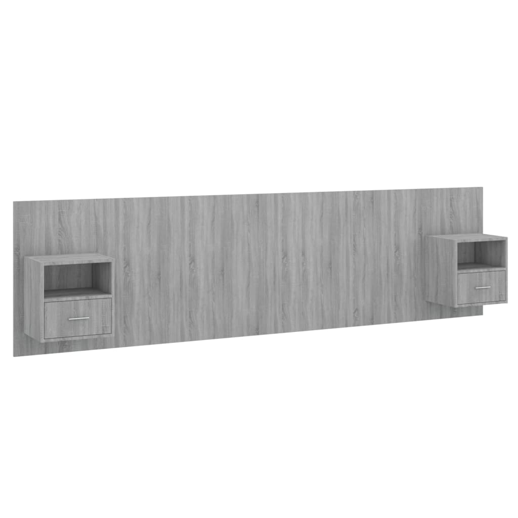 vidaXL Bed Headboard with Cabinets Grey Sonoma Engineered Wood