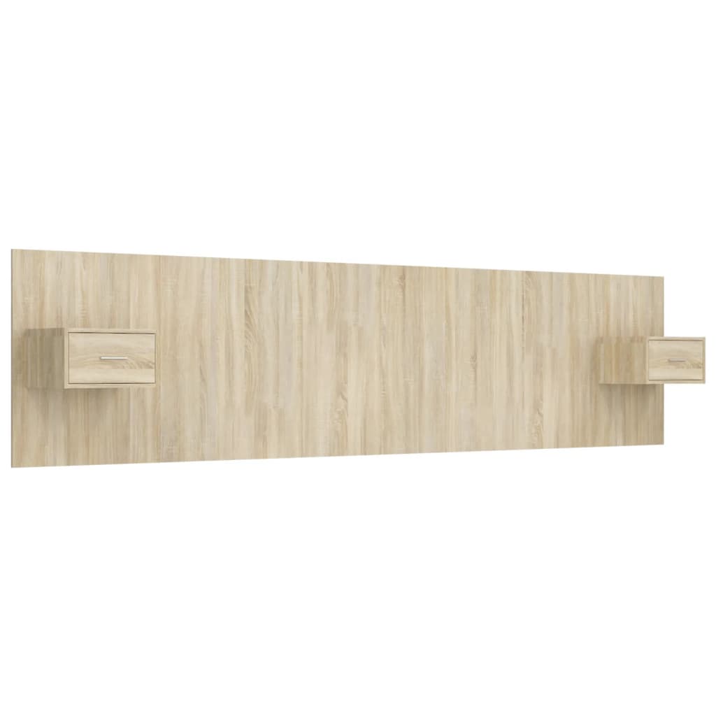 Bed Headboard with Cabinets Sonoma Oak Engineered Wood