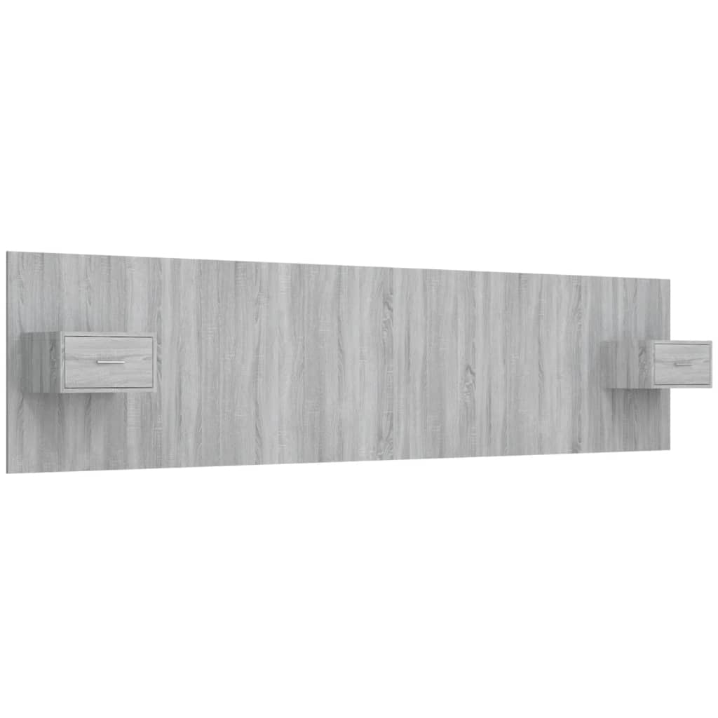Bed Headboard with Cabinets Grey Sonoma Engineered Wood