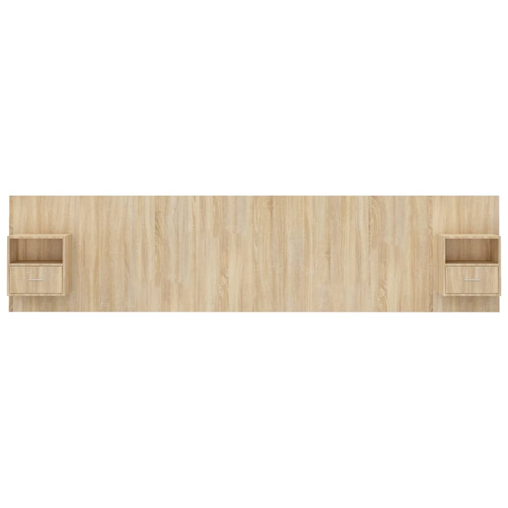Bed Headboard with Cabinets Sonoma Oak Engineered Wood