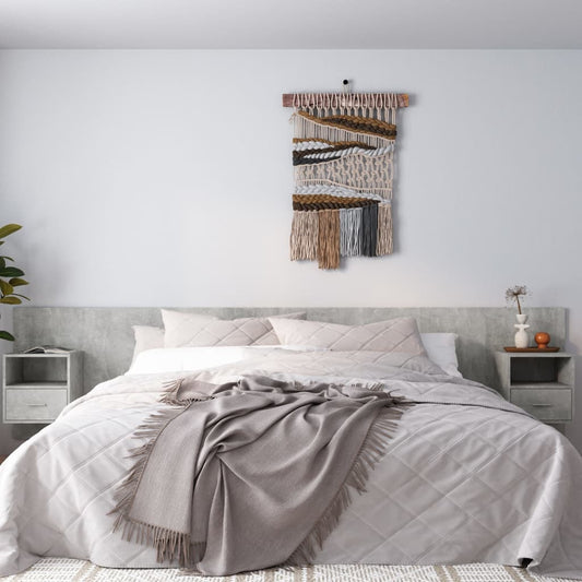 Bed Headboard with Cabinets Concrete Grey Engineered Wood