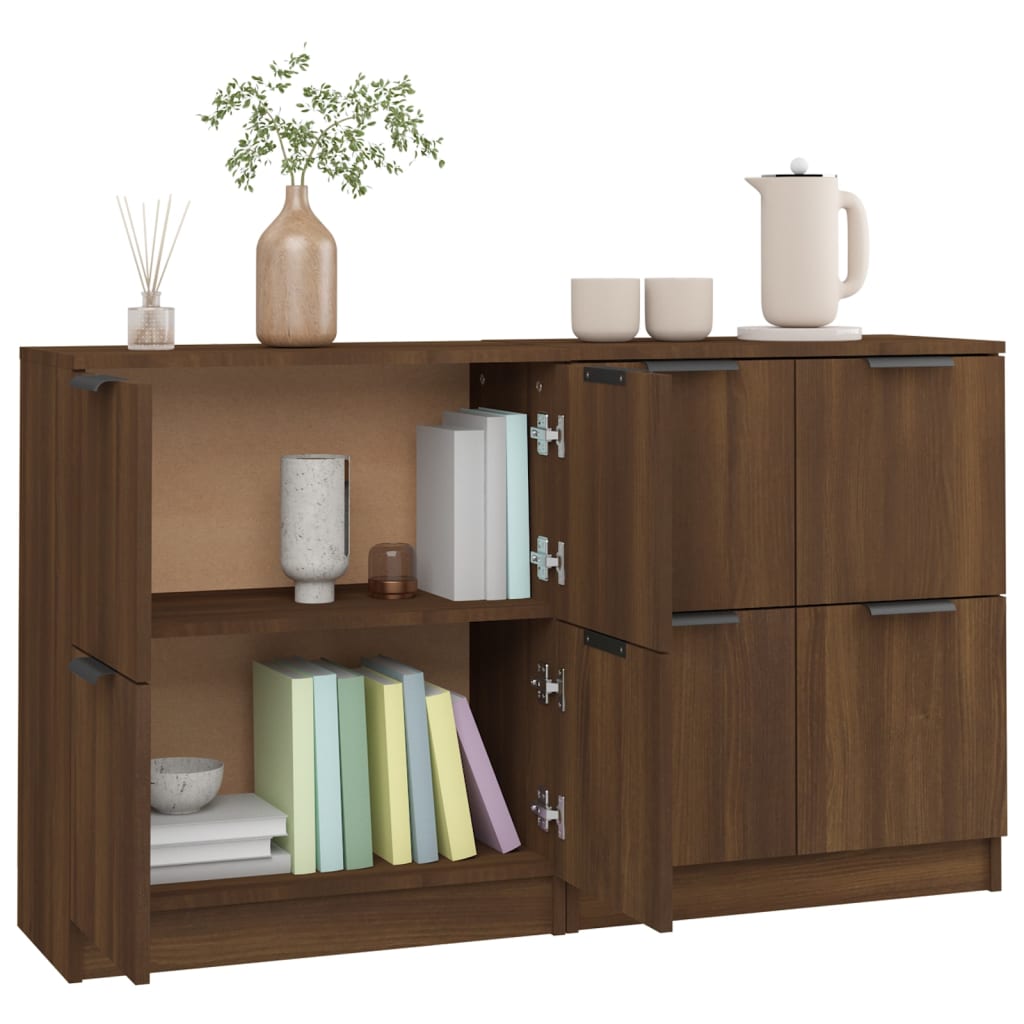 vidaXL Sideboards 2 pcs Brown Oak 60x30x70 cm Engineered Wood