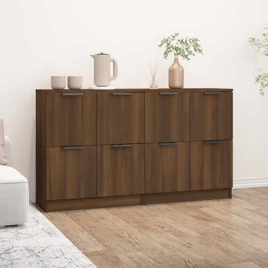 vidaXL Sideboards 2 pcs Brown Oak 60x30x70 cm Engineered Wood