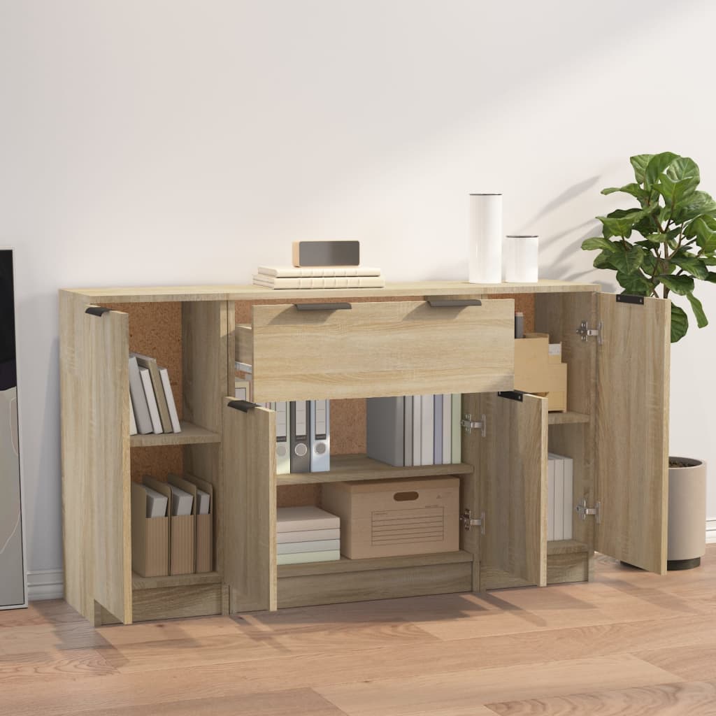 Sideboards 3 pcs Sonoma Oak Engineered Wood