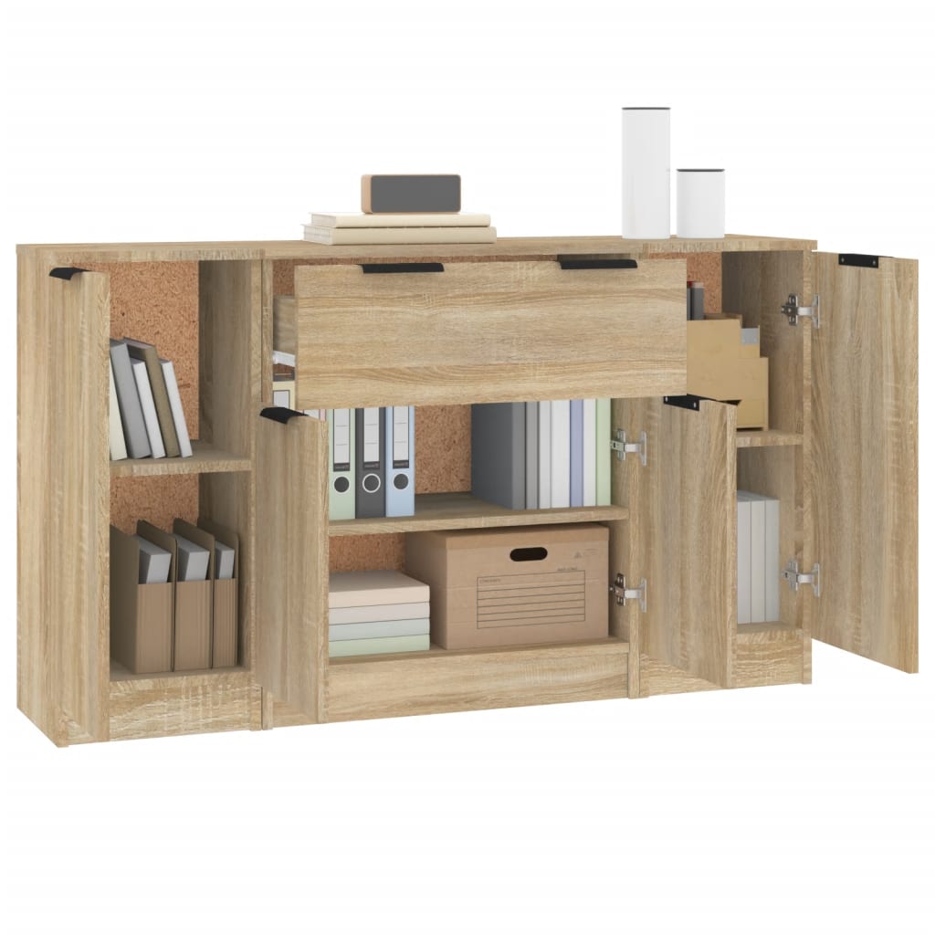 Sideboards 3 pcs Sonoma Oak Engineered Wood