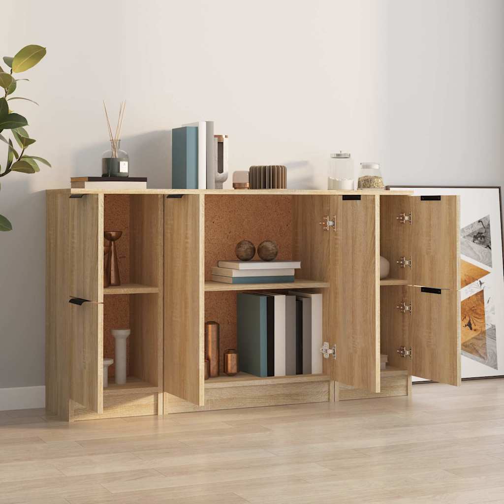 Sideboards 3 pcs Sonoma Oak Engineered Wood