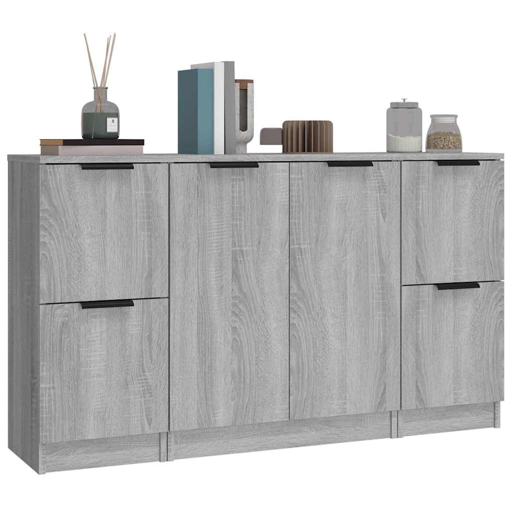 Sideboards 3 pcs Grey Sonoma Engineered Wood