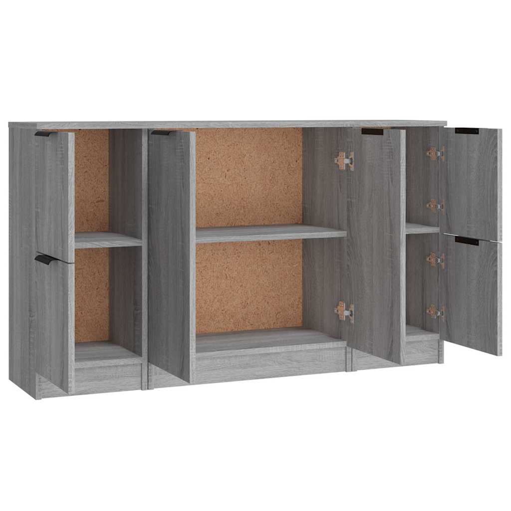 Sideboards 3 pcs Grey Sonoma Engineered Wood