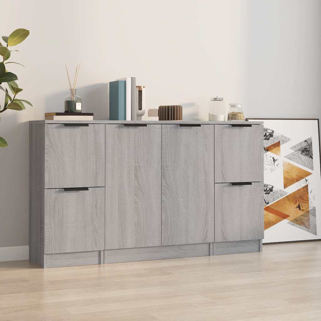 Sideboards 3 pcs Grey Sonoma Engineered Wood