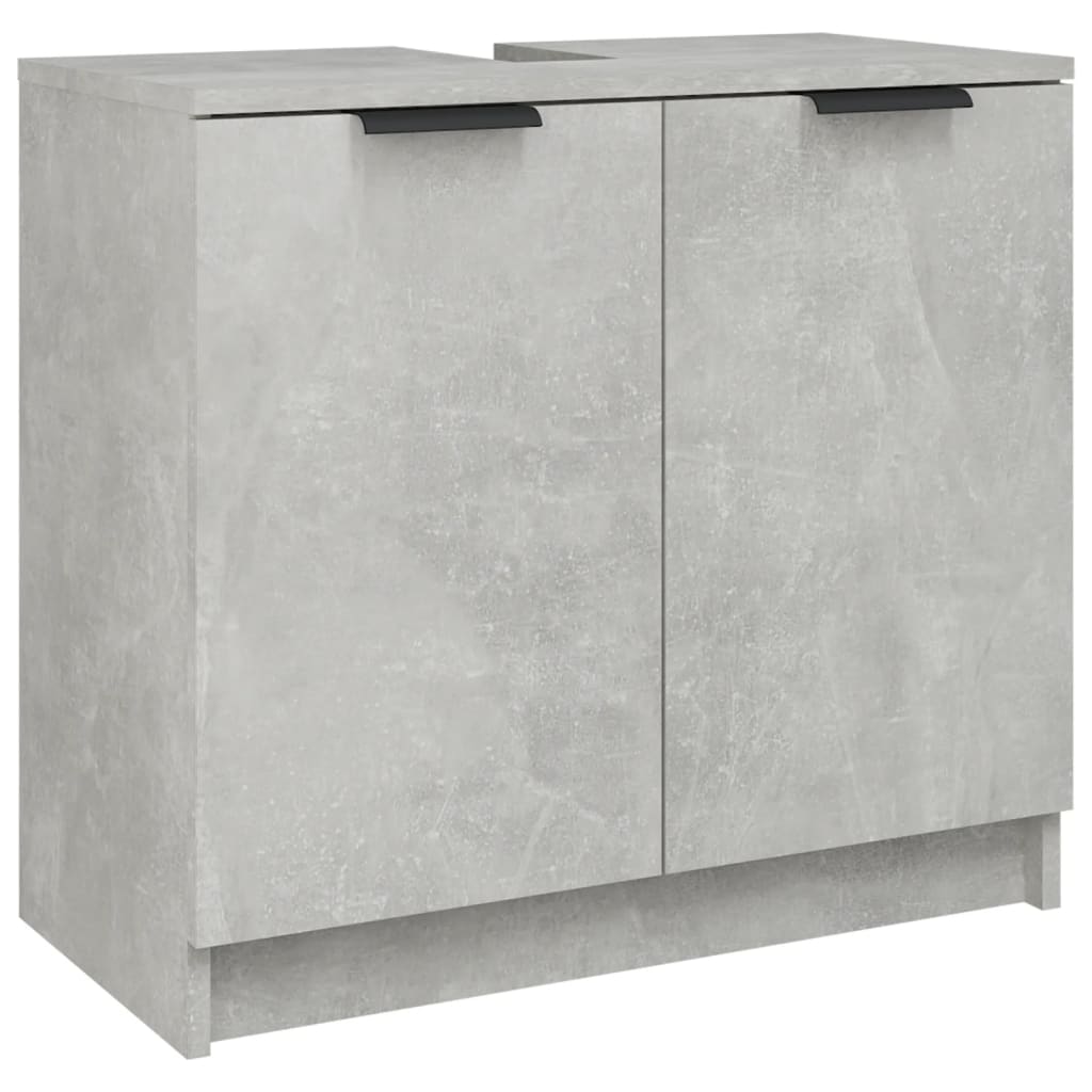 vidaXL 3 Piece Bathroom Cabinet Set Concrete Grey Engineered Wood