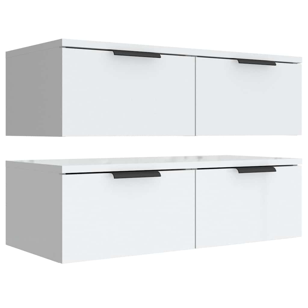 Wall Cabinets 2 pcs White 68x30x20 cm Engineered Wood