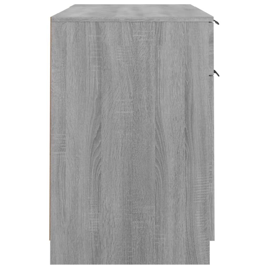 vidaXL Desk with Side Cabinet Grey Sonoma Engineered Wood