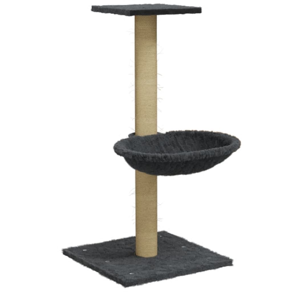 Cat Tree with Sisal Scratching Post Dark Grey 74 cm