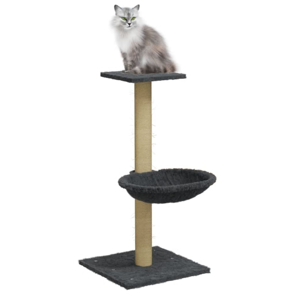 Cat Tree with Sisal Scratching Post Dark Grey 74 cm