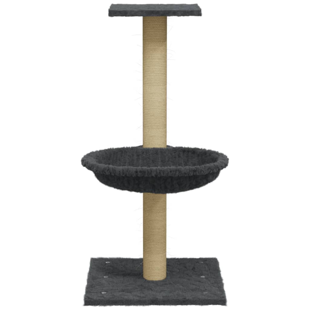 Cat Tree with Sisal Scratching Post Dark Grey 74 cm